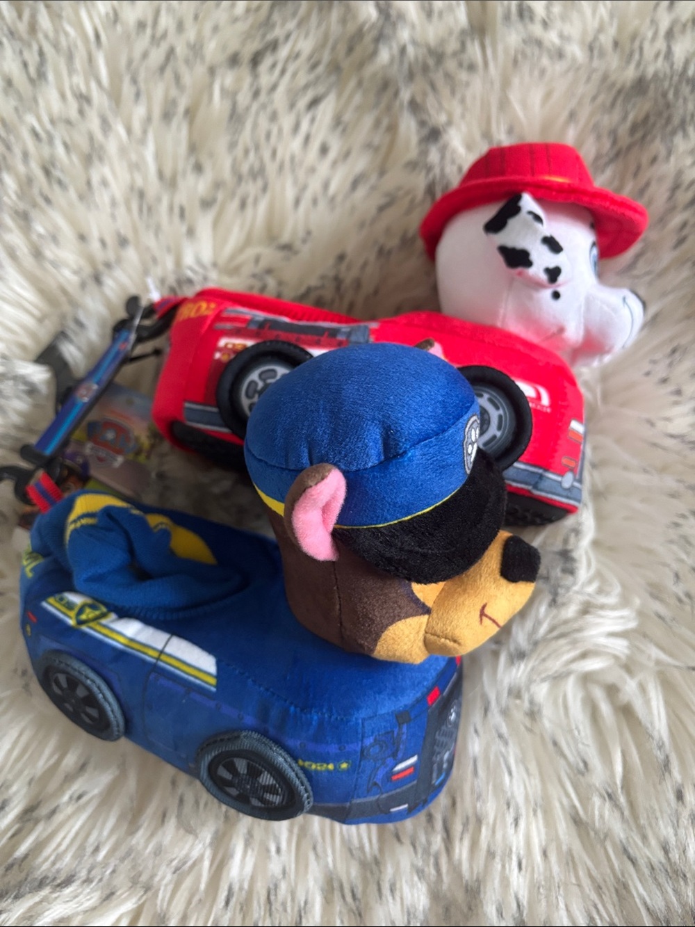 NWT Paw Patrol Chase (Blue) & Marshall (Red) Toddler Slippers Size 7-8 - Picture 2 of 8